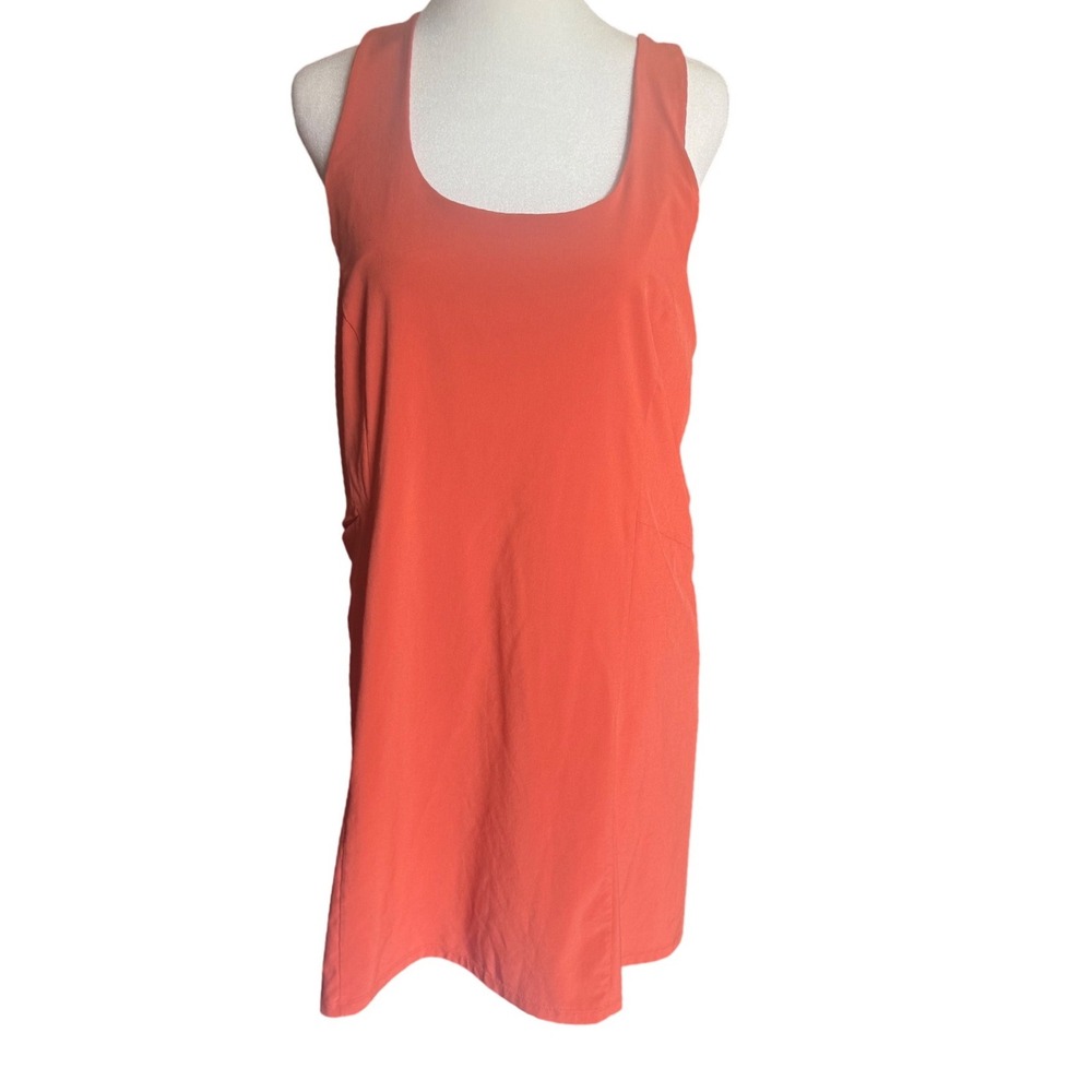 REI‎ Co-op Womens XL Orange Active Dress Built-in Shorts Liner Cross Back Pocket
